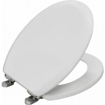 Traditional Soft Close Toilet Seat White Bathroom Round Top Fix Wood Bemis
