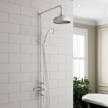 Park Lane - Traditional Thermostatic Mixer Shower Crosshead Valve Round Drench Head