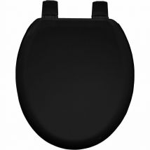 Traditional Toilet Seat Black Bathroom Round Bottom Fix Wood Bemis Sta-Tite