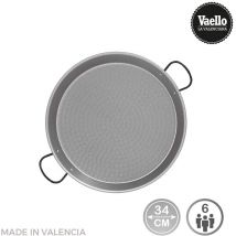 Vaello Campos - Traditionelle Paella-Pfanne aus poliertem Stahl ø34cm (6 Personen). vaello