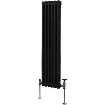 Traditioneller 2-Spalten-Heizkörper Zentralheizung Vertikal Schwarz 1500x292mm