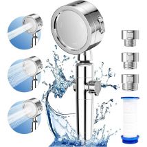 Alovez - Handbrause mit Hochdruck, Duschkopf mit Filter und 4 PP-Filtern, 3 Sprüheinstellungen, Einhandschalter, abnehmbarer Duschkopf