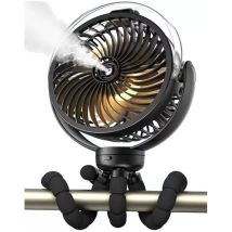 Tragbarer Kinderwagenventilator Mit Wiederaufladbarem Wasserzerstäuber, 270°-drehung, Flexiblem Stativclip Und Kühlfunktion Für Reisen, Strand, 
