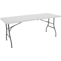 O91 - Tragbarer Klapptisch Aus Kunstharz, 240 Cm, Weiß