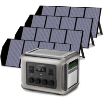 Allpowers - R2500 centrale électrique Générateur solaire 2016 Wh ,4 sorties ca de 2500 w, station d'alimentation portable avec 4 panneaux solaires