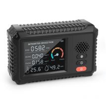 Tragbarer Luftqualitätsdetektor, CO2-Messgerät, digitaler Temperatur- und Feuchtigkeitstester, Kohlendioxid-TVOC-Formaldehyd-HCHO-Detektor (schwarz)