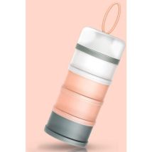 Tragbarer Milchpulverspender für Säuglinge, stapelbare Behälter, 4 Schichten, Müsli/Nahrung/Obst/Snacks, Stillen (Rosa)