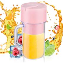 Lepmerk - Tragbarer Mixer für Shakes und Smoothies, 340 ml Mini-Mixer mit Griff, 6 Klingen, wasserdicht, wiederaufladbar über usb Typ c, persönlicher