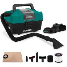 Tragbarer Staubsauger – Nass Trockensauger – 20V - Inkl. Zubehör, 2x Akku und Schnellladegerät