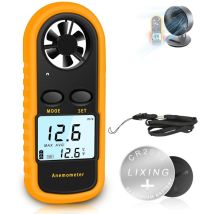 Jalleria - Tragbares Anemometer, hochpräzises digitales Anemometer (+/-5 %) mit LCD-Hintergrundbeleuchtung, Handanemometer für den Außenbereich,