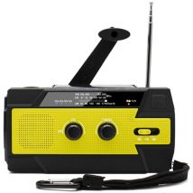Tragbares Solarradio mit Handkurbel, wiederaufladbares Dynamoradio mit am/fm/wb, eingebautem 4000-mAh-Akku, 4 Modi, LED-Taschenlampe, SOS-Alarm für