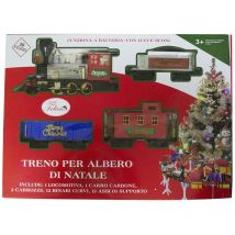 Mediawave Store - Train d'arbre de Noël batterie 258108 avec lumières et sons 36 pièces 80x19 cm