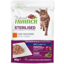 Trainer Natural per Gatto Sterilised con Bocconcini in Salsa in Busta da 85 gr Tacchino