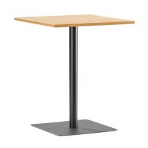 Table à manger carrée trakt avec plateau finition chêne et pieds en métal noir - 60x60 cm - Bois