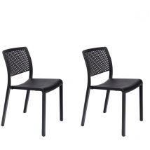 Trama Chaise Intérieur, Extérieur Set 2 Noir - Resol
