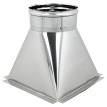Tramoggia inox 6 decimi aisi 304 con aletta base 20x20cm a innesto f, diametro 140mm