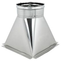 Tramoggia Inox 6 Decimi Aisi 304 Con Aletta Base 25x25cm A Innesto F, Diametro 160mm