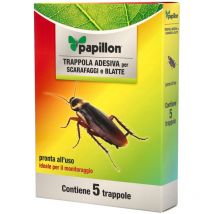 Ariasana - papillon trampa adhesiva para cucarachas (5 cartones) , Trampa Cucarachas Adhesiva (5 Cartones)- Trampa adhesiva de cartón plastificado