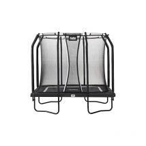 Trampolin Salta Unisex Jugend Premium Black Edition Combo Trampolin mit Sicherheitsnetz, Schwarz, 153 x 214 cm