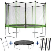 Habitat Et Jardin - Trampolin 'Yoopi' - ø 3.65 m - mit Netz + Leiter + Abdeckung + Verankerungskit