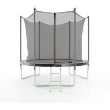 Jump4fun - Trampoline de jardin ø244 cm- 8FT- Filet intérieur, Matelas de protection et Echelle