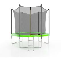 Jump4fun - Trampoline de jardin ø244 cm- 8FT- Filet intérieur, Matelas de protection et Echelle