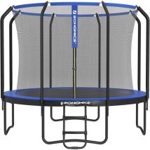 Trampoline tüv Rheinland gs Certifica, Trampoline de Jardin Rond, avec Filet de sécurité intérieur - Diamètre 366cm, Bleu Foncé, STR123Q01