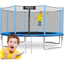 Trampoline de jardin 12ft/374cm avec filet extérieur et échelle Neo-Sport