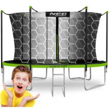 Trampoline de jardin 12ft/374cm avec filet intérieur et échelle Neo-Sport