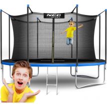 Trampoline de jardin 12ft/374cm avec filet intérieur et échelle Neo-Sport