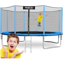 Trampoline de jardin 13ft/404cm avec filet extérieur et échelle Neo-Sport