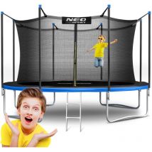 Trampoline de jardin 14ft/435cm avec filet intérieur et échelle Neo-Sport