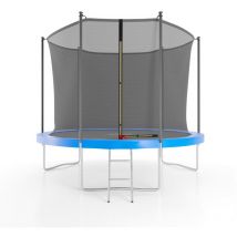 Jump4fun - Trampoline de jardin ø 305 cm- 10FT- Filet intérieur, Matelas de protection et Echelle