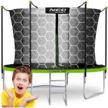 Trampoline de jardin 8ft/252cm avec filet intérieur et échelle Neo-Sport
