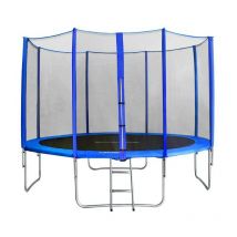 SIX - Trampoline de jardin avec echelle bleu MyJump 3,70 m
