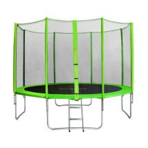 SIX - Trampoline de jardin vert avec echelle et renforts MyJump 3,70 m