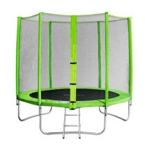 Trampoline de jardin vert avec echelle MyJump 2,45 m
