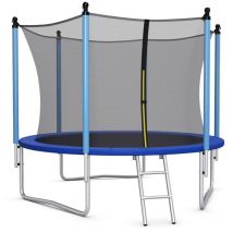 Trampoline Extérieur ø305cm Echelle Filet de Sécurité Tapis de Saut Tuyau Galvanisé Antirouille pour Enfants Charge 100 kg Maison Chic