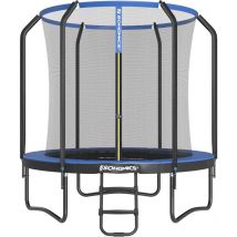 Songmics - Trampoline extérieur avec Échelle et Filet de Protection - Diamètre 244cm, Noir et Bleu STR083Q01