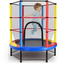 Magicfox – Trampoline Pour Enfants Ø140 Cm – Cadre En Acier Antirouille – Filet De Sécurité Surélevé – Charge Maximale 150 Kg – Multicolore