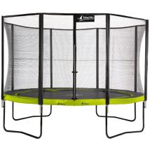 Kangui - Trampoline de jardin rond 430 cm + filet de sécurité PUNCHI Vert 430