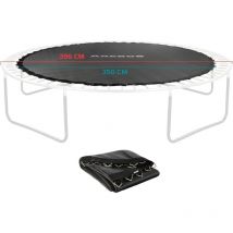 Arebos Tapis de Saut de Trampoline Remplacement Noir Rond 396 cm