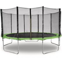 Habitat Et Jardin - Trampoline ' Yoopi ' - ø 4.60 m - Vert - Avec filet + échelle + couverture + kit d'ancrage