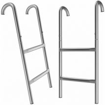 Monzana Trampolinleiter 66/76/90/110 Cm 2-3 Stufen Uv-beständig Flexibel Montierbar Sicherheitsleiter Einstiegsleiter 61.5cm - 2 Metallstufen