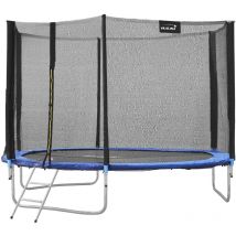 Trampolino da esterno Hauki 305 cm, blu, testato gs, trampolino rotondo da giardino per bambini fino a 150 kg, set completo con rete di sicurezza,
