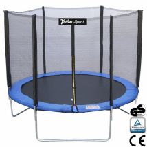 245 Cm Blu - Trampolino Elastico Tappeto Da Giardino Certificato Ce Tuv Gs