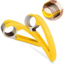 Trancheuse à bananes, éplucheuse à salade, coupe-fruits, saucisses, jambon, outils de cuisine (lot de 2 - jaune)