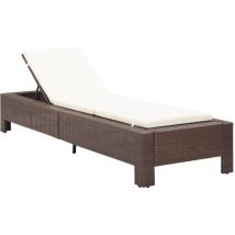 Transat avec coussin Marron Résine tressée