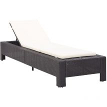 Transat avec coussin Noir Résine tressée