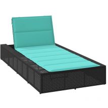Torana - Transat avec coussin flottant noir résine tressée